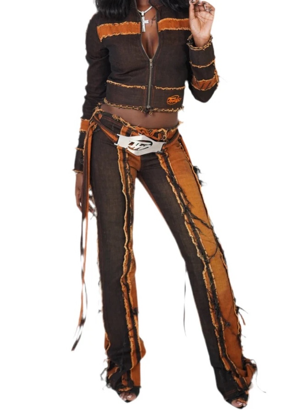 Twiley Denim Jacket and Pants blue|orange